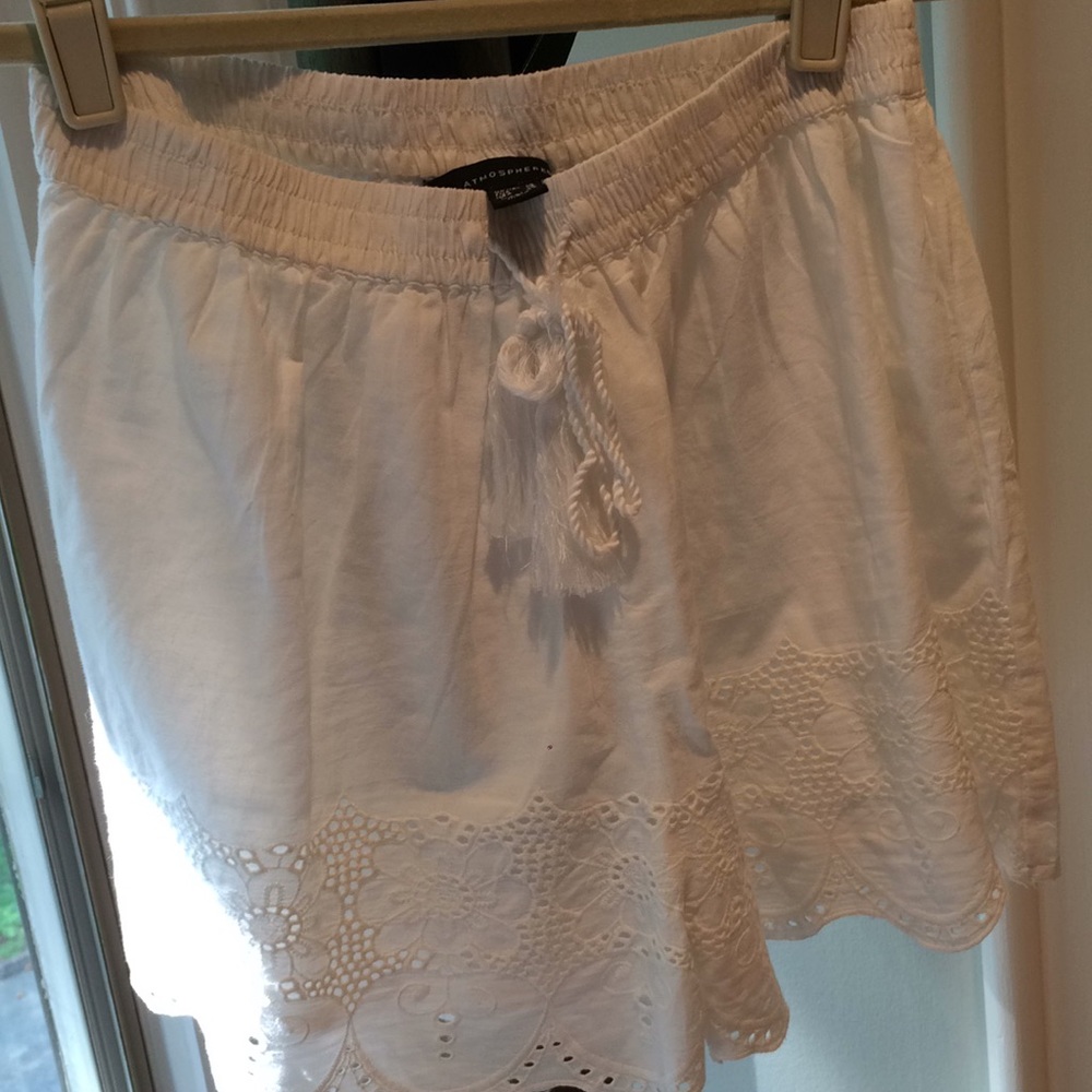 White Flowy Shorts